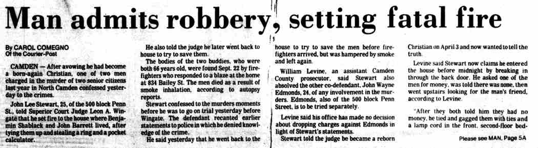 Man admits robbery, setting fatal fire, Camden Courier-Post, April 15, 1980