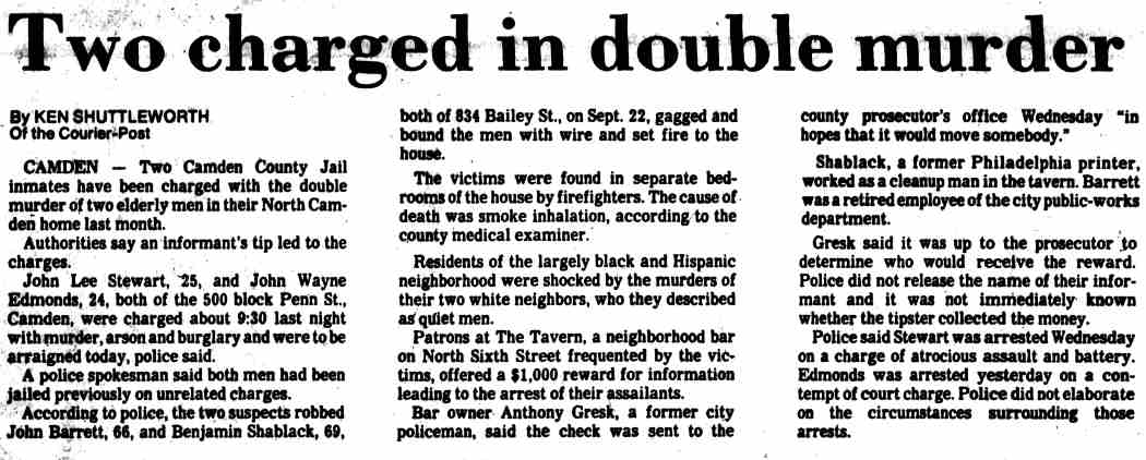 Two charged in double murder, Camden Courier-Post, October 12, 1979