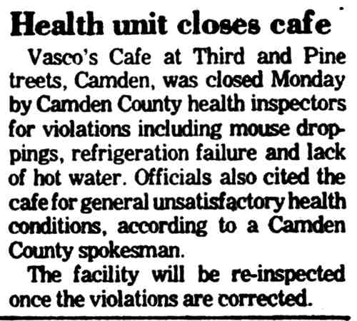 Health unit closes cafe, Camden Courier-Post, June 27, 1980