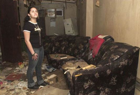 Angela Cosme, 13, hopes to perform in the new theater at 400 Jasper Street, February 2006