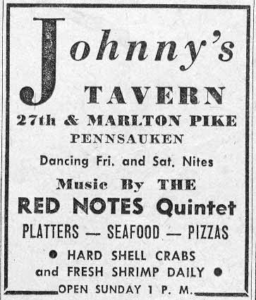 Johnny's Tavern at 27th & Marlton Pike, Pennsauken — Camden Courier-Post advertisement, June 10, 1960