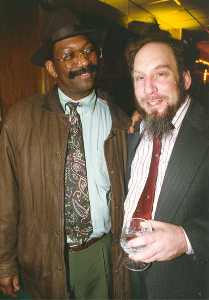 Ralph Roberts and Phil Casden at birthday party, Krystal Lounge, December 11, 1996