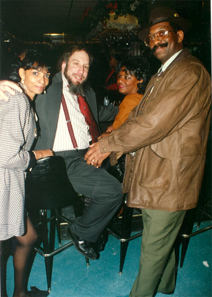 Trish, Phil Casden, Barbara Stafford, Ralph Roberts at birthday party, Krystal Lounge, December 11, 1996