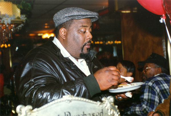 Coach Art Thompson of the Centreville Simbas at birthday party, Krystal Lounge, December 11, 1996