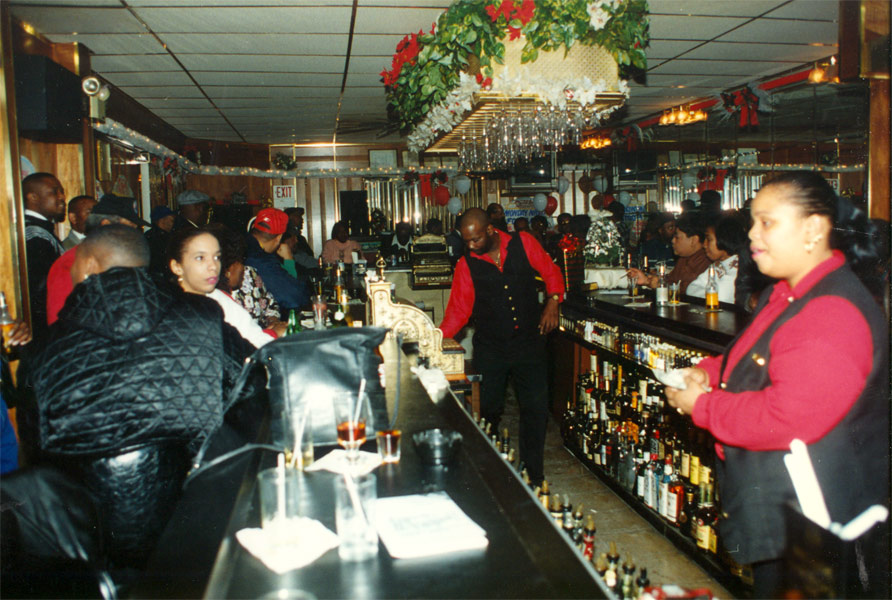 Krystal Lounge bar interior from the rear, Jerry and Jackie the Dancing Barmaid on duty, December 11, 1996