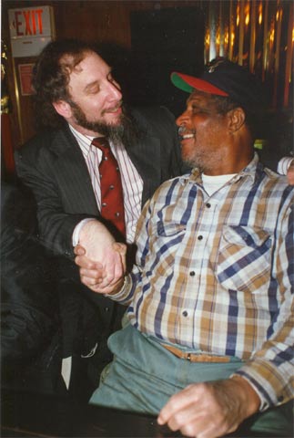 Phil Casden and 'Big Skins' at birthday party, Krystal Lounge, December 11, 1996