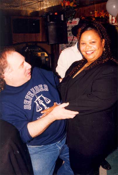 Phil Casden and Jackie the Dancing Barmaid at Krystal Lounge, about 2001