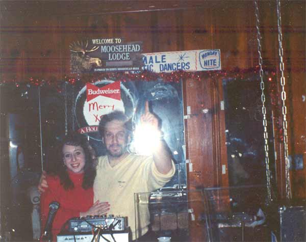 Hilary Cohen and Phil 'Funky White Boy' Casden at the Time & Place Lounge, December 1990