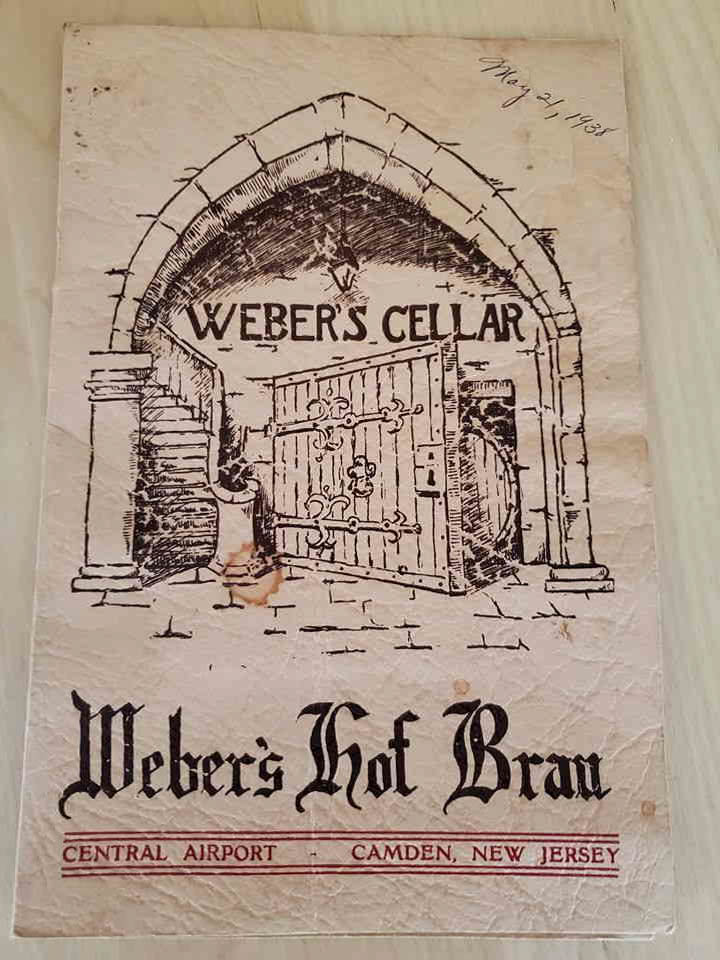 Weber's Hof Brau wine list cover, May 21, 1938