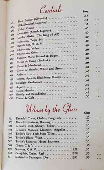 Weber's Hof Brau wine list page 7