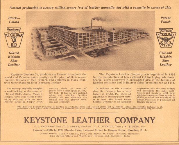 Keystone Leather Company advertisement, 1928