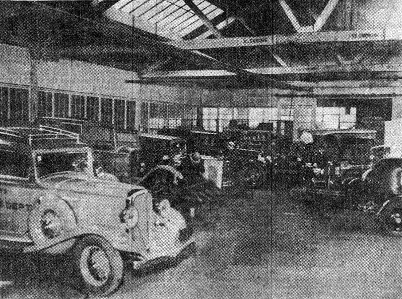Photo shows a corner of the Becker Body Company plant at Seventeenth and Federal Streets, which Is busy with a variety of work on bodies of all types. The firm does work for many large concerns.