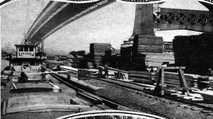 David Baird Company lumber yard along the Delaware River, 1926