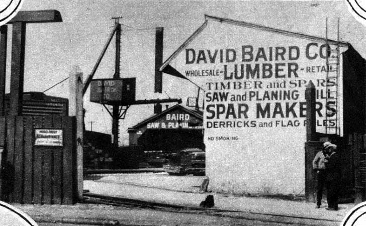 Front end of the modern sawmill, David Baird Company, 1926