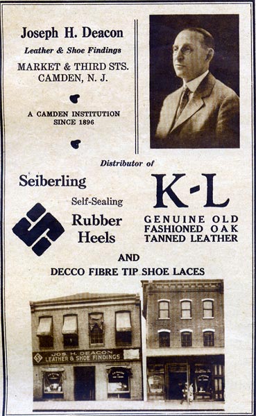 Joseph H. Deacon Leather advertisement, Camden Courier-Post, 1926