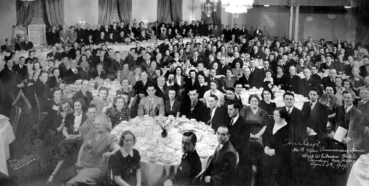 Hurley Store 50th Anniversary Dinner at the Walt Whitman Hotel, April 11, 1939