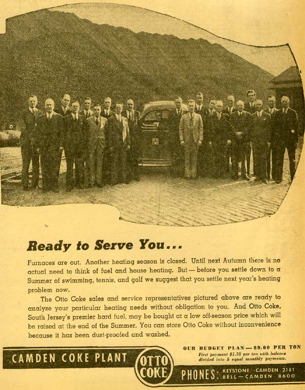 Camden Coke Plant — Ready to Serve You — Otto Coke sales and service representatives, 1939