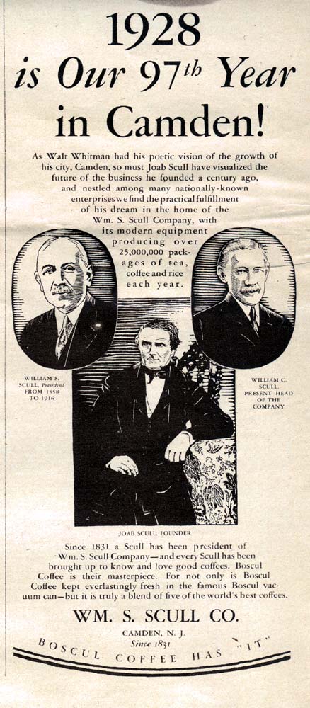 William S. Scull & Company advertisement — Camden Courier-Post, 1928