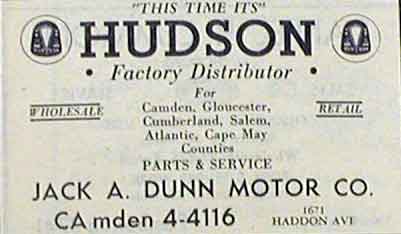 Jack Dunn Hudson advertisement, 1950s