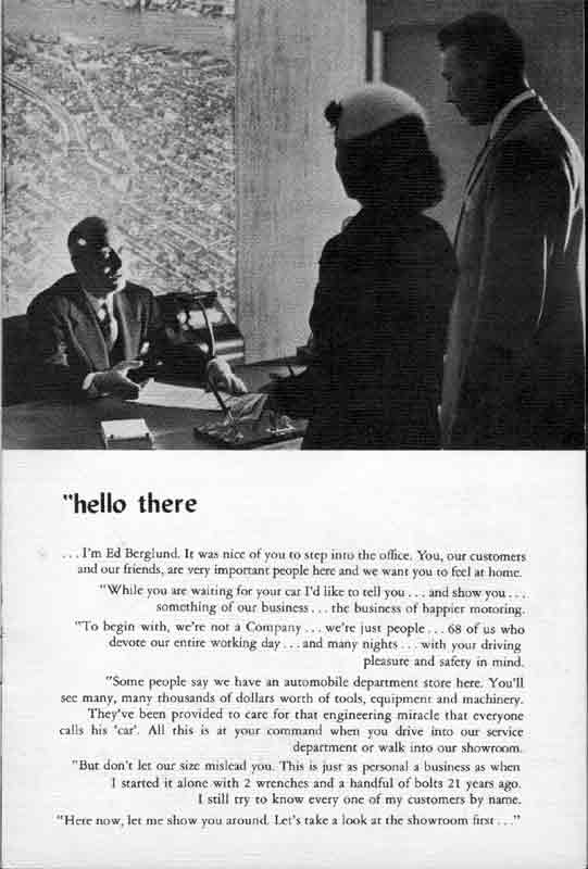 Berglund Motor Company new building booklet, page 2