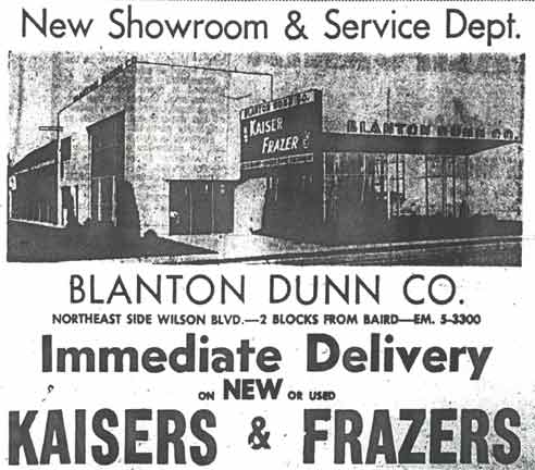 Blanton Dunn Kaiser-Frazer advertisement, 1948