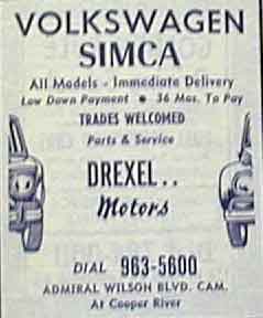 Drexel Motors Yellow Pages advertisement, 1960s