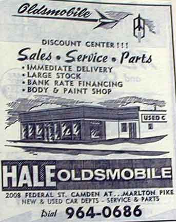 Hale Oldsmobile advertisement, 1960s