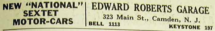 Edward Roberts Garage advertisement