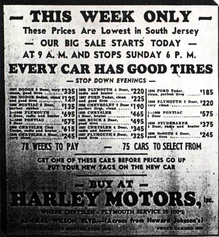 Harley Motors Chrysler-Plymouth advertisement, March 1942