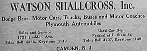 Watson Shallcross Dodge-Plymouth advertisement