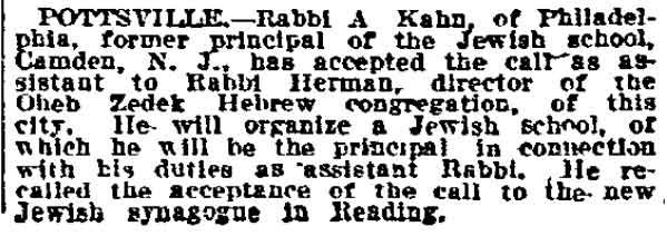 Philadelphia Inquirer, April 16, 1913 — Jewish community of Camden