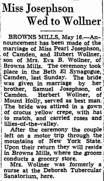 Trenton Evening Times, May 16, 1936 — Congregation Beth El
