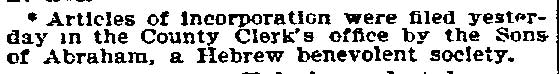Philadelphia Inquirer, June 20, 1897 — Jewish community of Camden