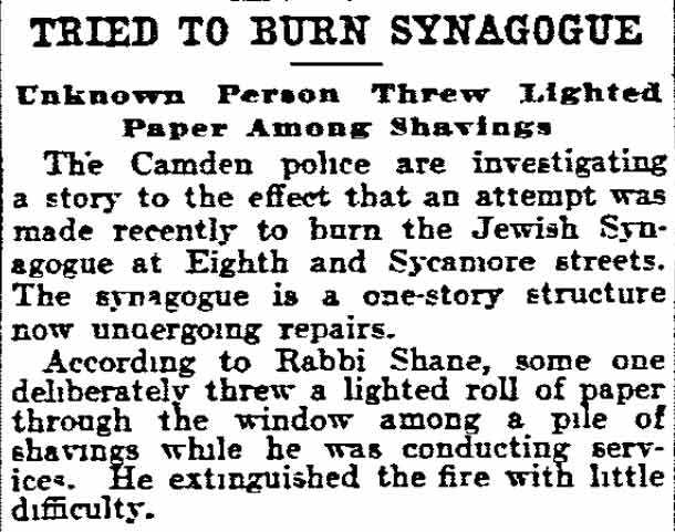 Philadelphia Inquirer, June 28, 1904 — Sons of Israel, South 8th and Sycamore