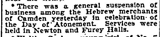 Philadelphia Inquirer, October 7, 1897 — Jewish community of Camden