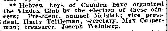 Philadelphia Inquirer, November 23, 1910 — Vindex Club, Camden
