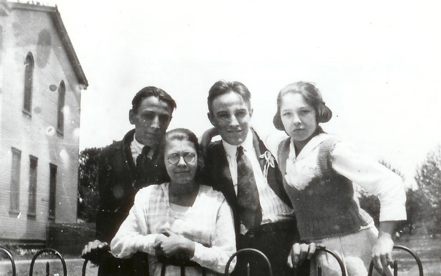 The Atger Family, with St. Joseph's Catholic Church in background