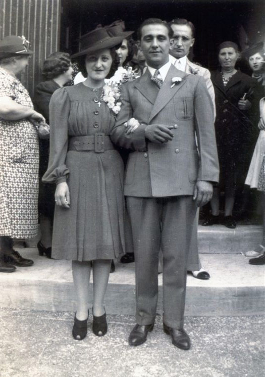 Just Married — Dominick and Madeline Venella, wedding at Our Lady of Mount Carmel Church, September 14, 1940