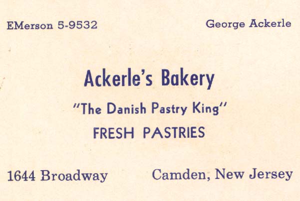 1644 Broadway, Camden — Ackerle's Bakery, 1959 Banquet Program Ad