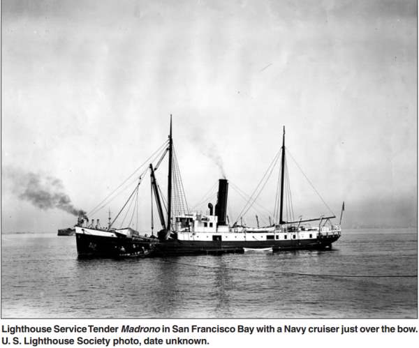 USLHS Madrono — lighthouse service tender built by John H. Dialogue in Camden, 1884