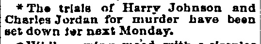 Philadelphia Inquirer, October 24, 1893 — Trials of Harry Johnson and Charles Jordan for murder set for next Monday