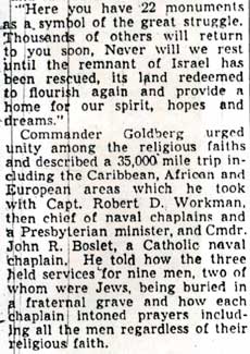 Camden Courier-Post, October 22, 1945 — Jewish War Veterans memorial, column 3