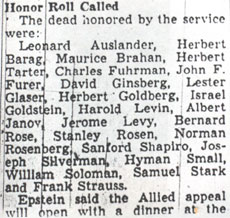 Camden Courier-Post, October 22, 1945 — Jewish War Veterans memorial, column 5