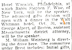Camden Courier-Post, October 22, 1945 — Jewish War Veterans memorial, column 6