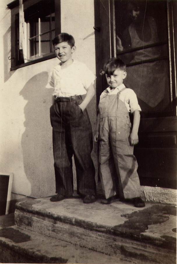Milton W. Kelly and William R. Kelly at the rear of 3007 Carman Street, circa 1936