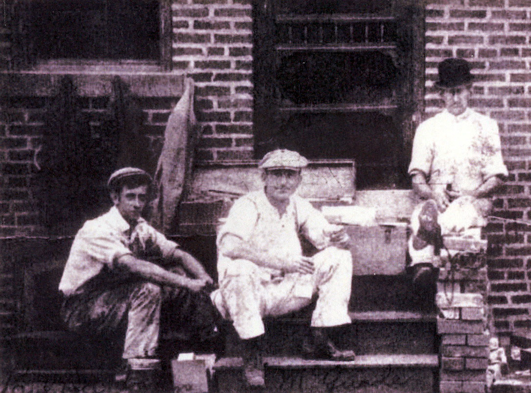 James H. Reeve (at right) with co-workers Paul (Williamson?) and (?) McQuade