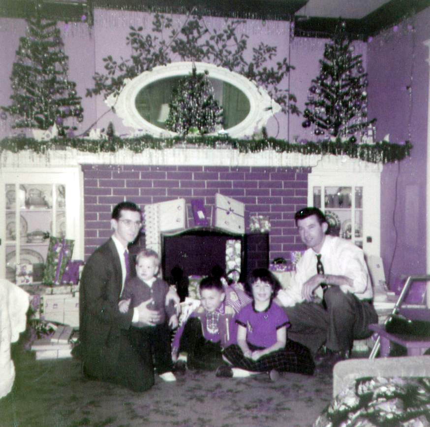 Christmas Eve 1955 — William R. Kelly, Kevin Kelly, Brian Kelly, Carol Kelly, Milton W. Kelly