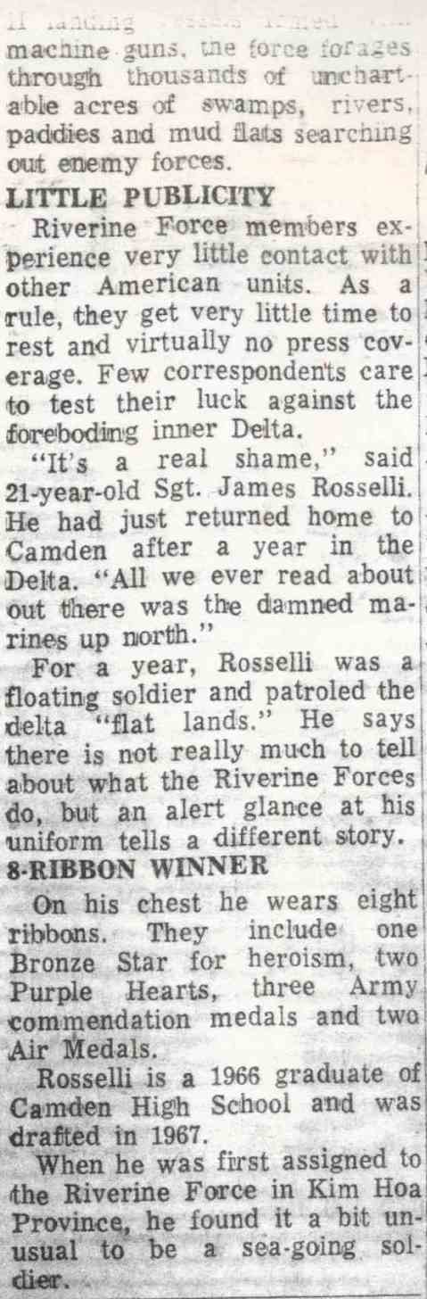 Philadelphia Inquirer article — Riverine Force's Role in War, columns 3–4
