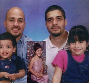 Top: David and Raymond Melendez; Bottom: David Lee, Dinoshka, and Arianna