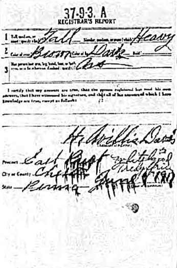 World War I Draft Card — Domenico Zippilli, reverse